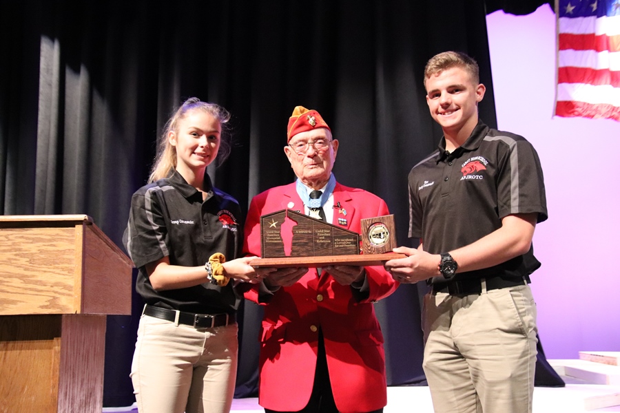 ROTC Students with Hero